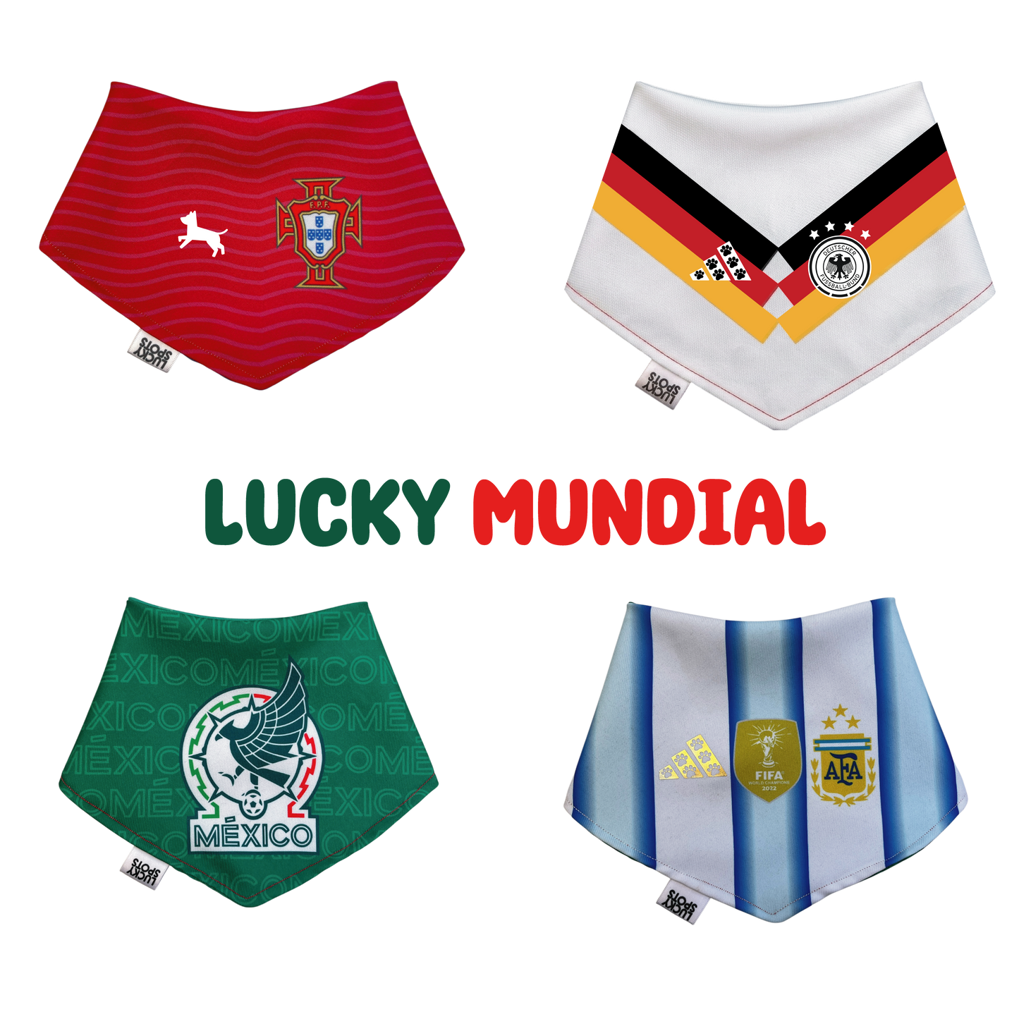 Bandana doble vista "Lucky Mundial" (Elige tu los equipos para tu bandana)