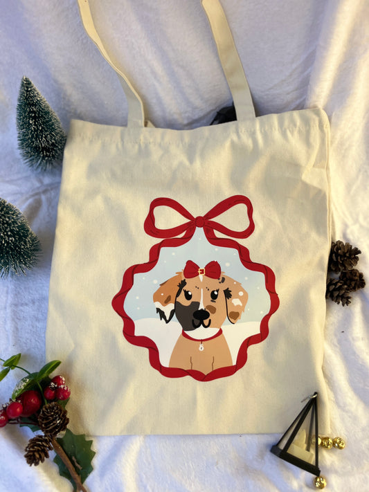 Tote bag "Lucky woofmas" ft Woof by Bonnie