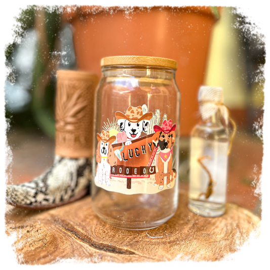 Vaso de cristal personalizado "Cowgirl Kryze" ft Woof by Bonnie