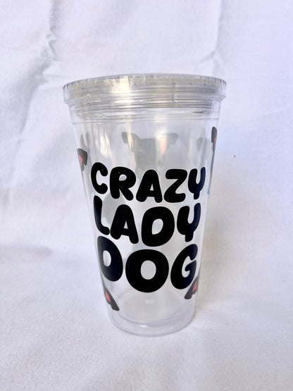 Vaso personalizado "CRAZY LADY DOG" ft Woof by Bonnie