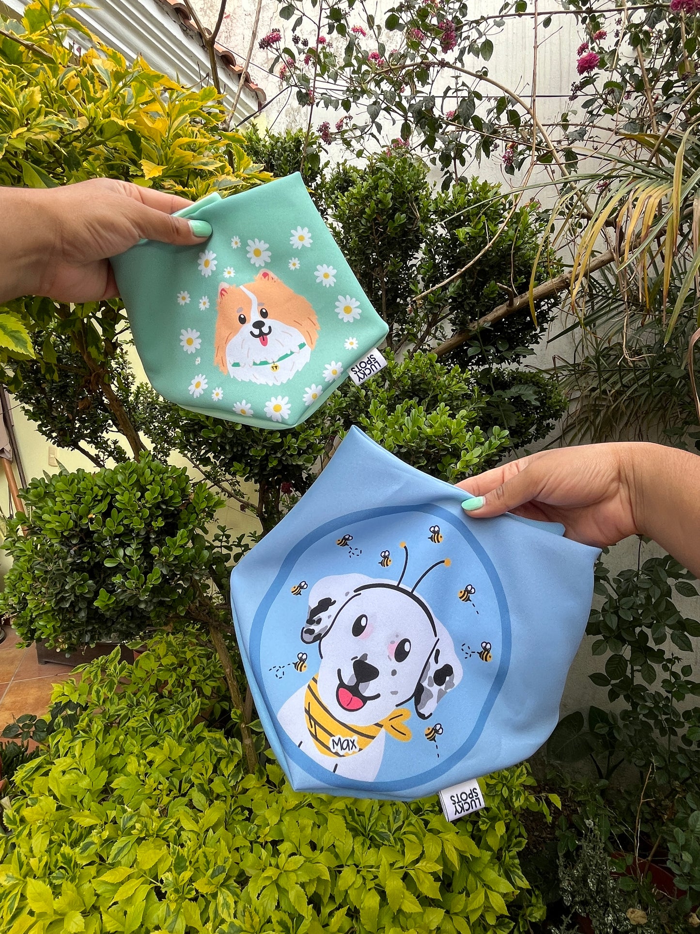 Bandanas doble vista "Spring" ft Woof by Bonnie